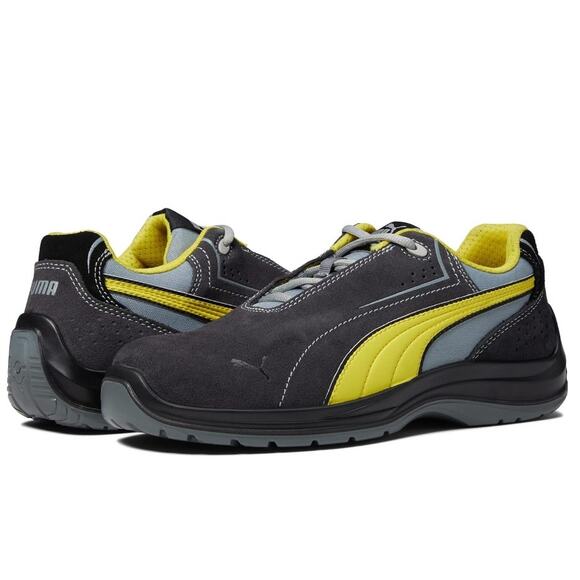 PUMA Men's Touring Low Working Shoes 11.5 Grey/Yellow Composite Toe EUC - Picture 1 of 10
